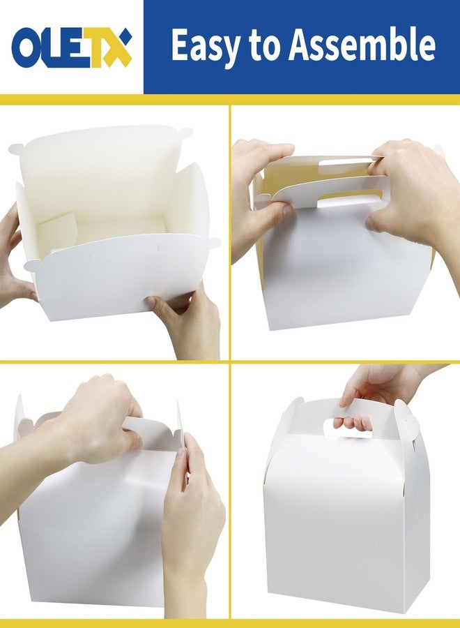 Oletx 30Pcs 9 Inch Large Gable Gift Boxes, White Party Favor Treat Boxes, Lunch Box with Handles for Birthday Babyshower Wedding Activity Picnic - Image 4
